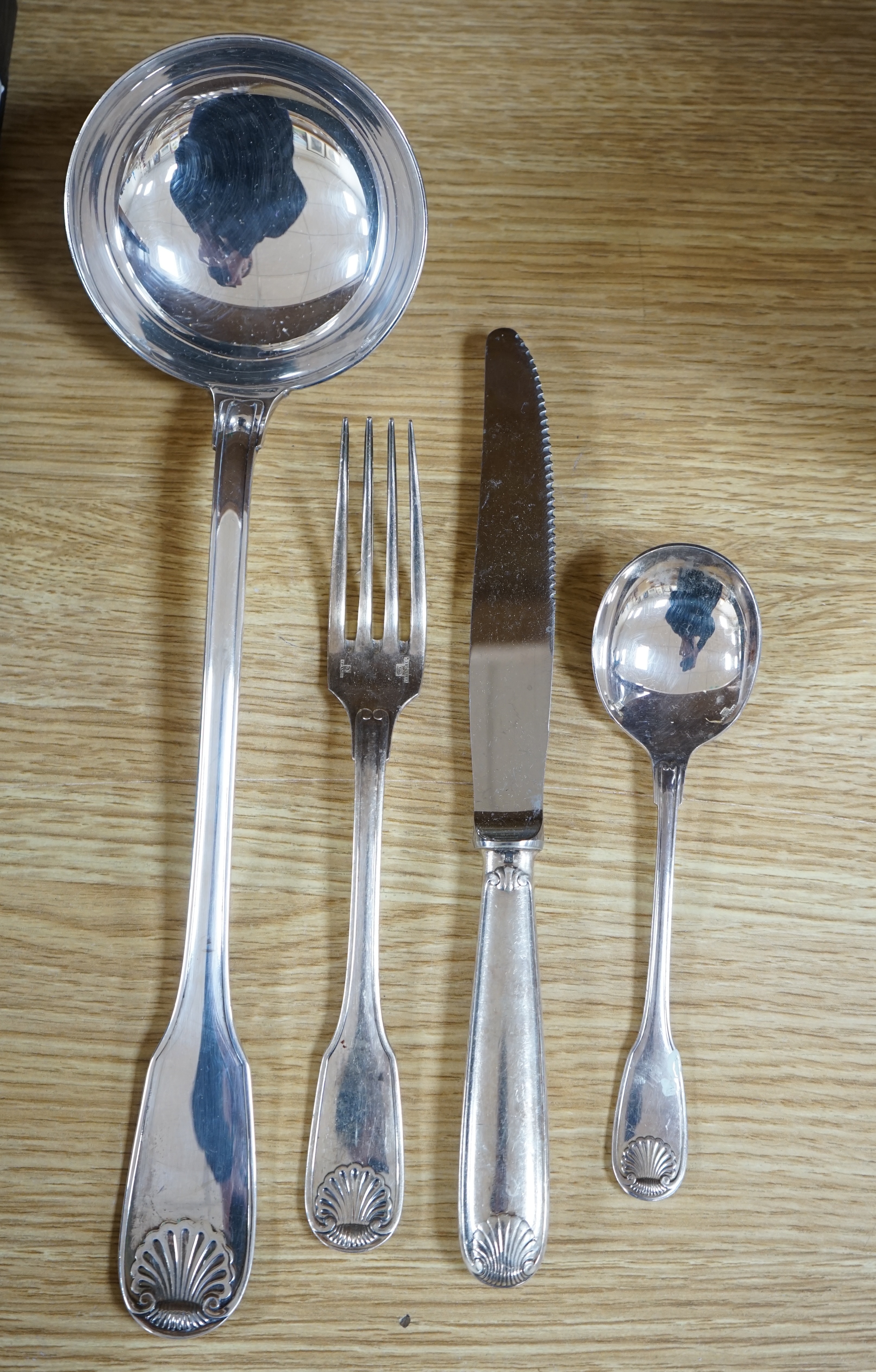 A canteen of Christofle silver plated flatware. Condition - fair as used